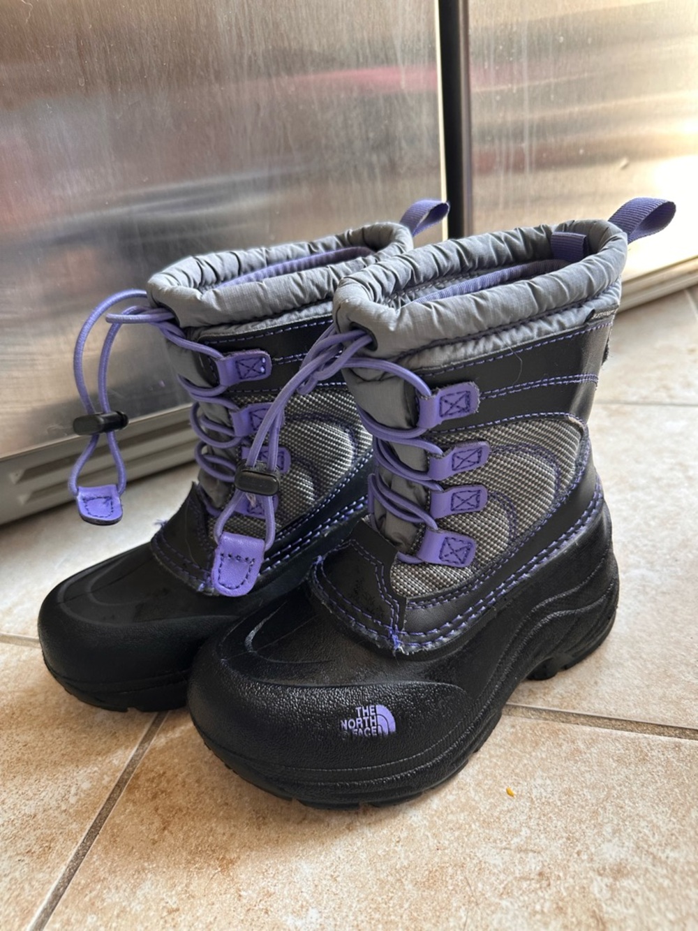 The North Face Kids Winter Boots - Black & Purple, SZ US 12